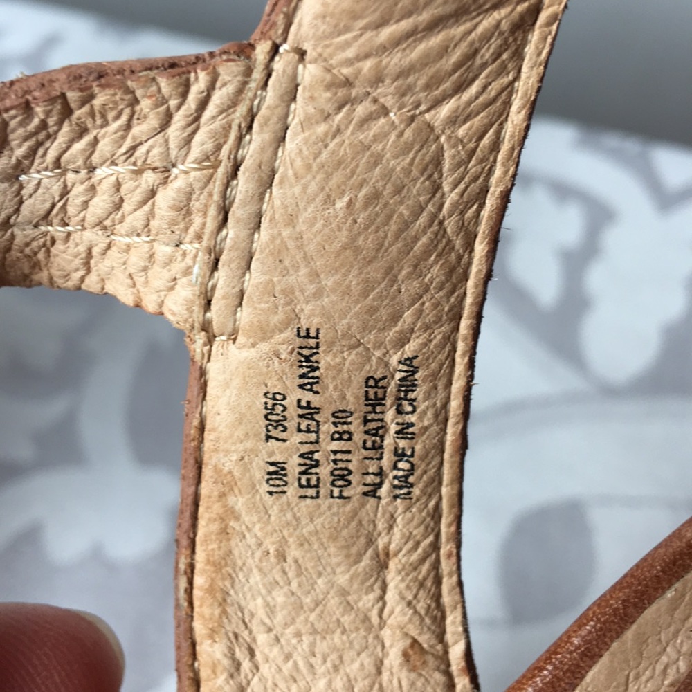 Frye Lena Leaf Leather High Heel Sandals - Picture 3 of 7